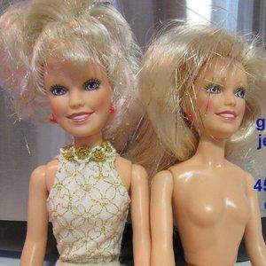 Vintage glitter n gold Jem from jem and the holograms lot of 2